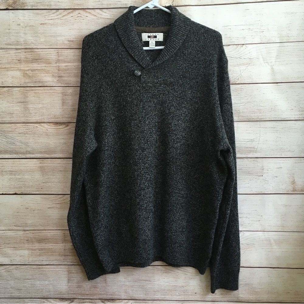 JOSEPH ABBOUD WOOL SWEATER IN CHARCOAL GRAY